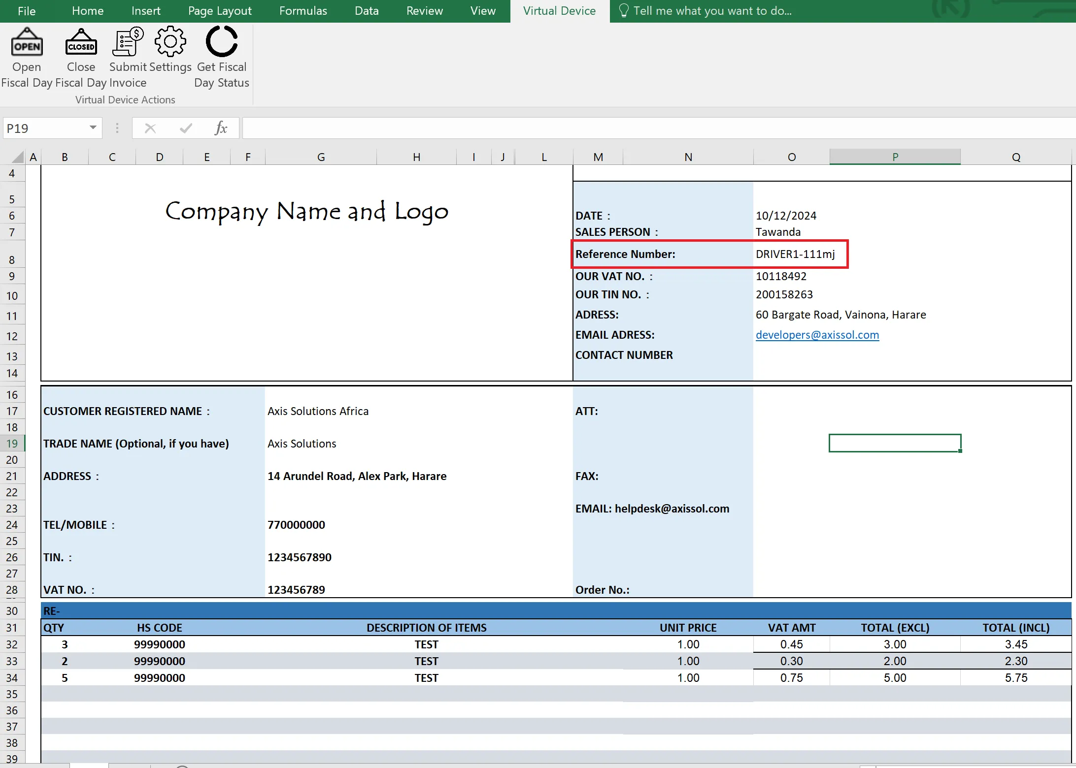 Excel Fiscal Operations